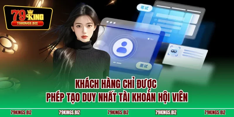 Khách hàng chỉ được phép tạo duy nhất tài khoản hội viên